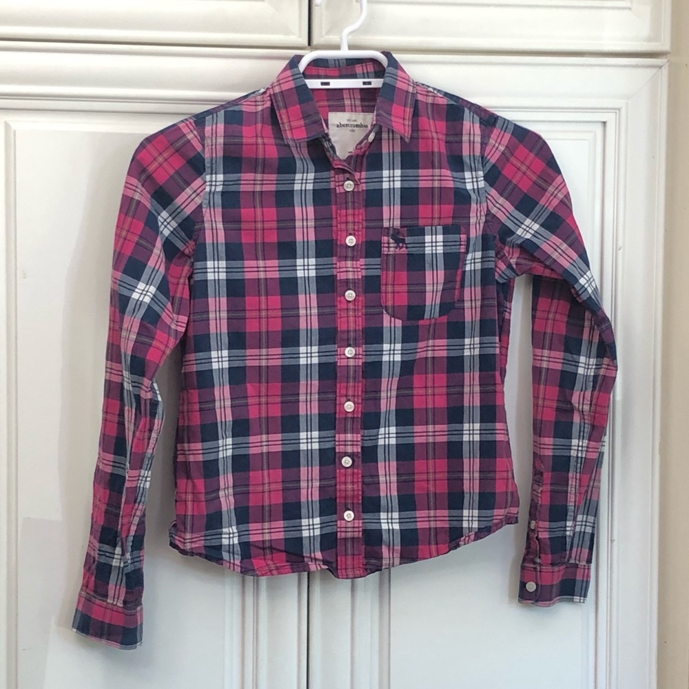 Abercrombie Kids plaid girls button shirt